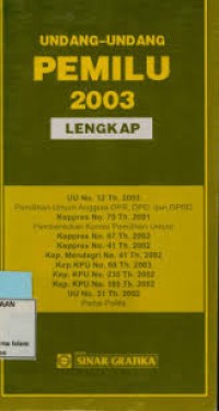 Image of Undang-Undang Pemilu 2003 Lengkap